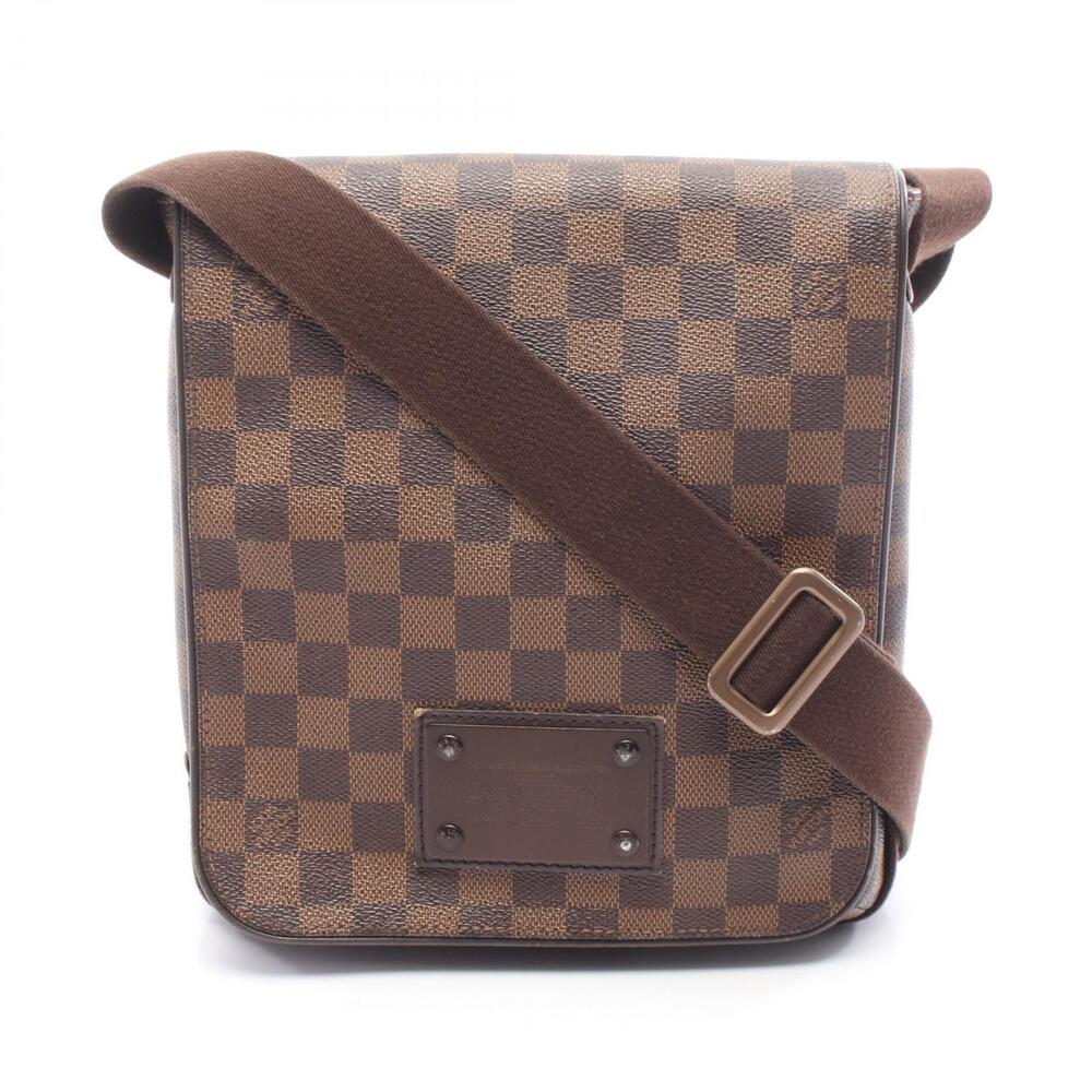 Louis Vuitton Brooklyn Shoulder Bag Canvas Leather Damier Brown